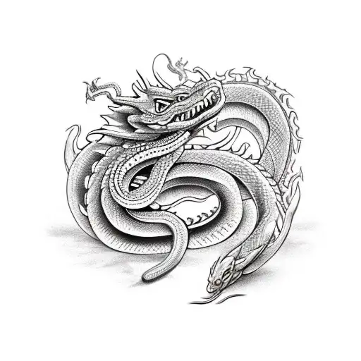 snake, dragon tattoo design idea
