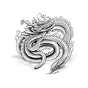 snake, dragon tattoo design idea