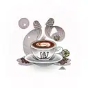 coffee with gingerbread tattoo design idea