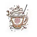 coffee with gingerbread tattoo design idea