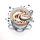 coffee with gingerbread tattoo design idea