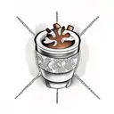 coffee with gingerbread tattoo design idea