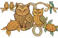 Suicide awareness infinity sign, Cats, turtles, owls,  oregon (trees, mountains, water)  tattoo design idea