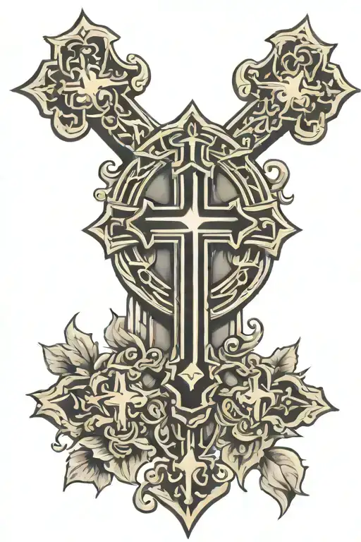 Catholic cross tattoo design idea