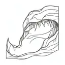 front crooked tooth ocean tattoo design idea