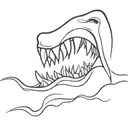 front crooked tooth ocean tattoo design idea