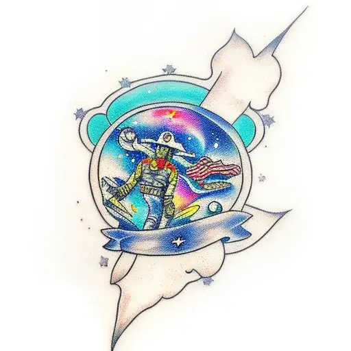 space cowboy  tattoo design idea