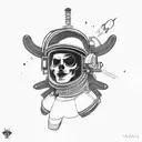 space cowboy  tattoo design idea