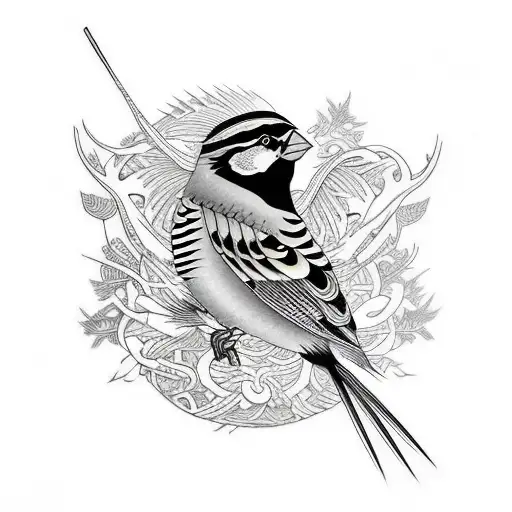 Sparrow tattoo design idea