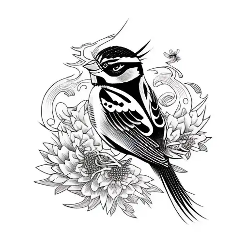 Sparrow tattoo design idea