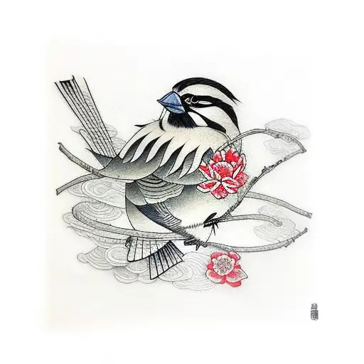 Sparrow tattoo design idea