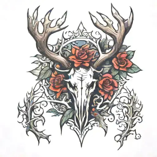 antler quad tattoo tattoo design idea