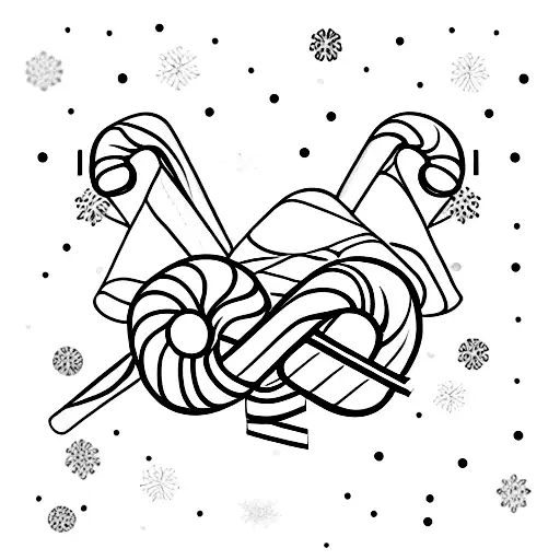 candy cane tattoo design idea