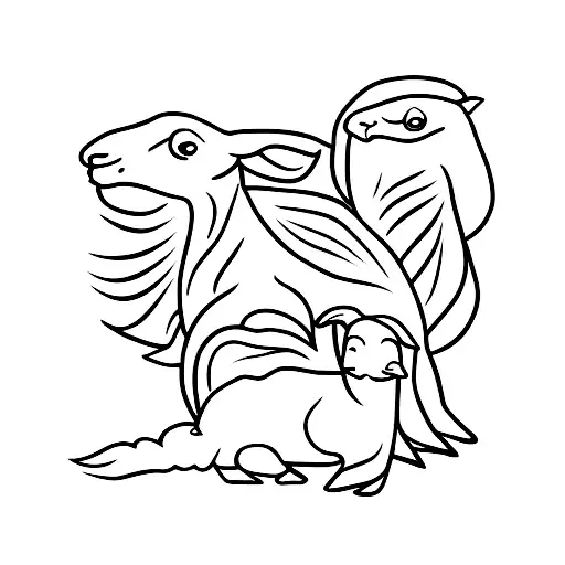 leaves the 99 with lamb tattoo design idea