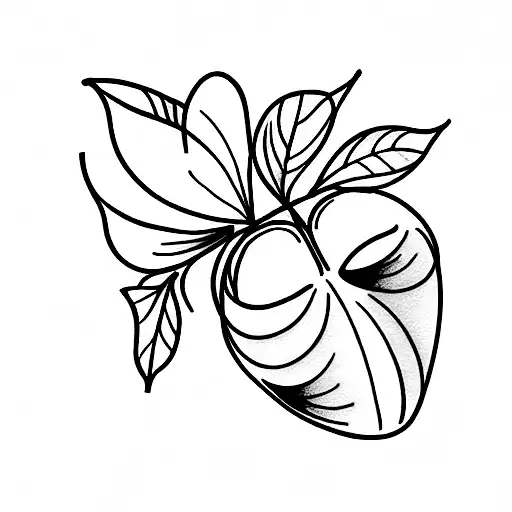 Lilac, gooseberries tattoo design idea