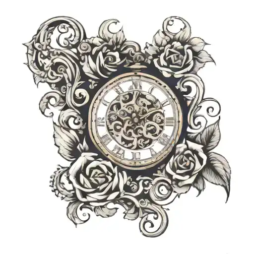 poket Watch with numbers 2 8 8 6 0 2 5 3 2 0 2 4 tattoo design idea