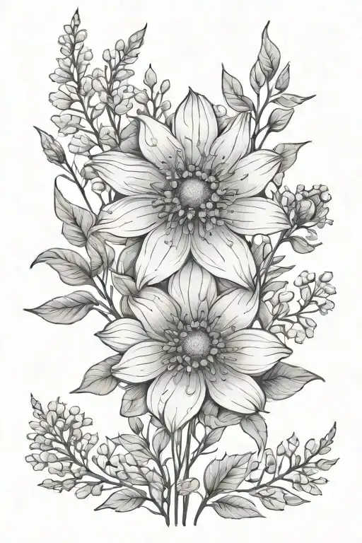 Forrest wild flowers tattoo design idea