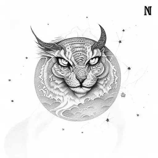 nacht Mond tief schwartz  tattoo design idea