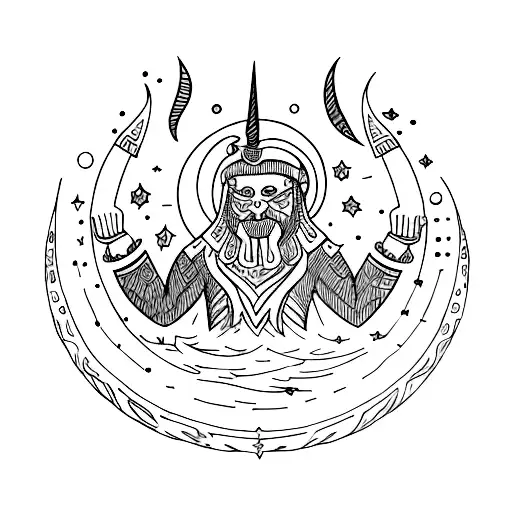 nacht Mond tief schwartz  tattoo design idea