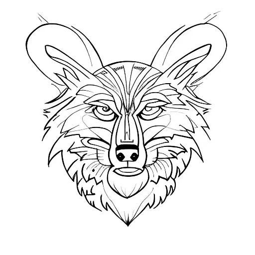 nacht Mond tief schwartz Wolf  tattoo design idea