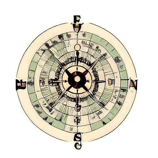 one piece compass tattoo design idea