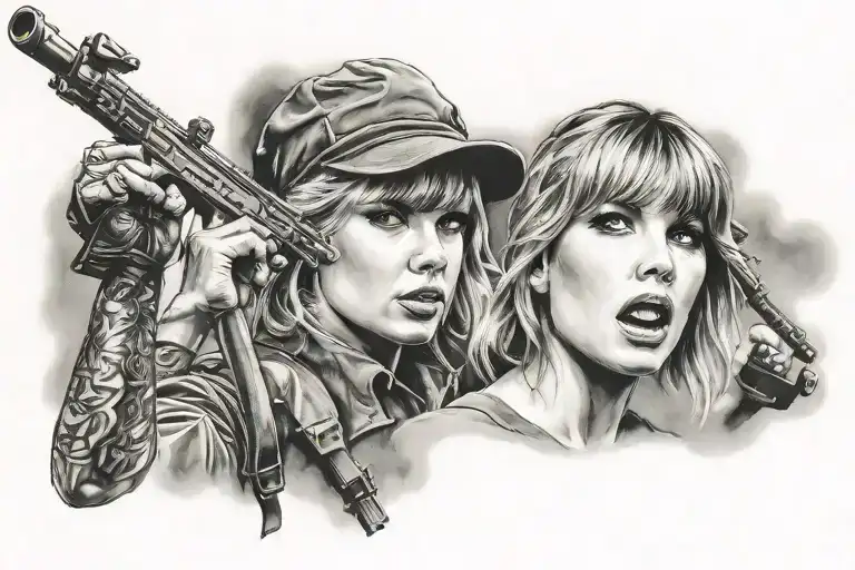 Taylor swift in the trenches tattoo design idea