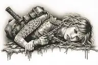 Taylor swift in the trenches tattoo design idea