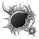 Whitebeard logo with his devil fruit air cracks behind it tattoo design idea