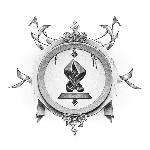 ribbon with Carpe Novum diem tattoo design idea