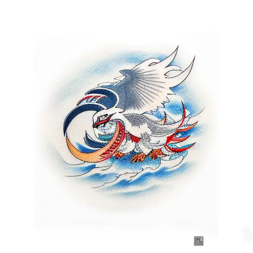 lugia and ho-oh  tattoo design idea