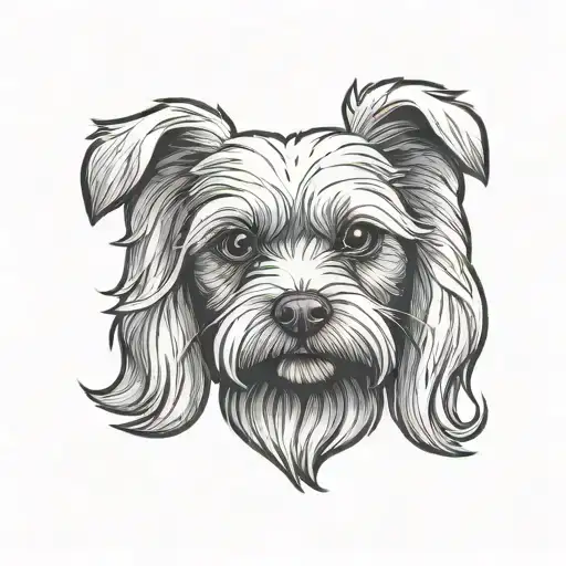 maltese dog tattoo design idea
