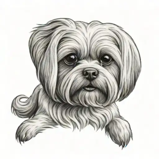 maltese dog tattoo design idea