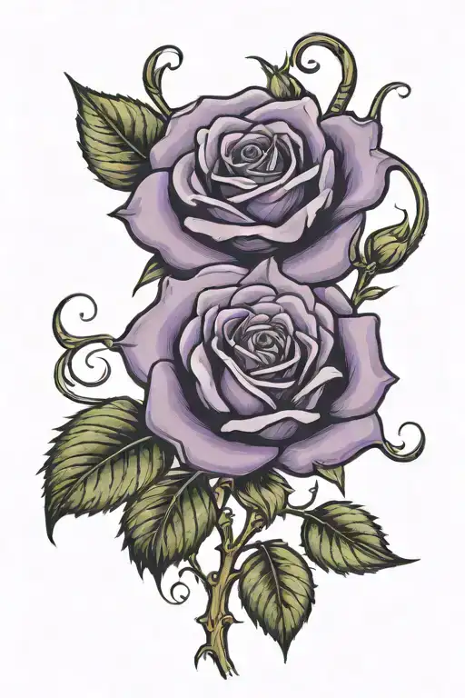 purple rose with the number 65 tattoo design idea