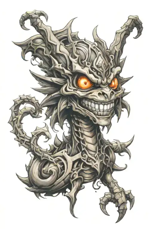 relinquished from Yu-Gi-Oh with smile tattoo design idea