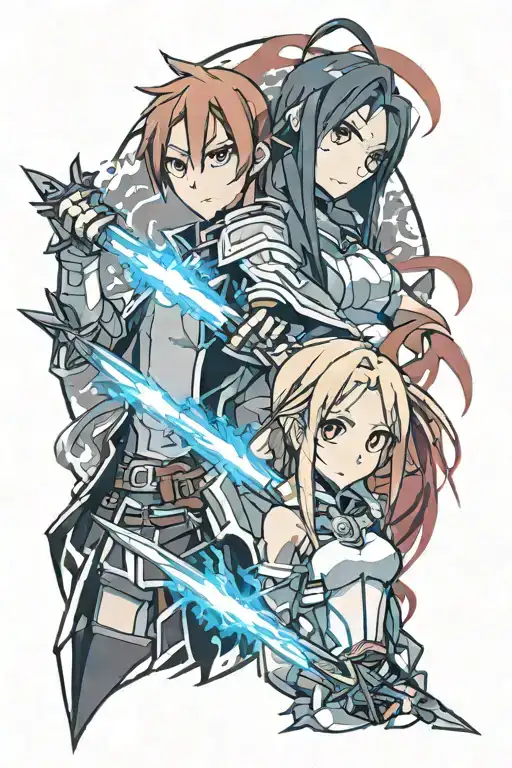 swort art online asuna and kirito  tattoo design idea