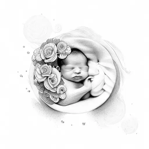 Baby newborn love forever tattoo design idea