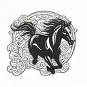 mustang logo  horse running tattoo design idea