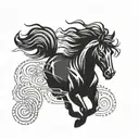 mustang logo  horse running tattoo design idea