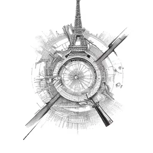 paris drill tattoo design idea