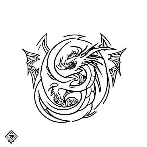 Dragon,Libra tattoo design idea