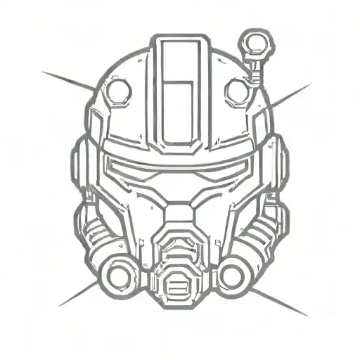 Fallout New Vegas, power armor helmet tattoo design idea