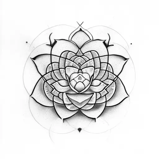 witch knot and lotus flower tattoo design idea