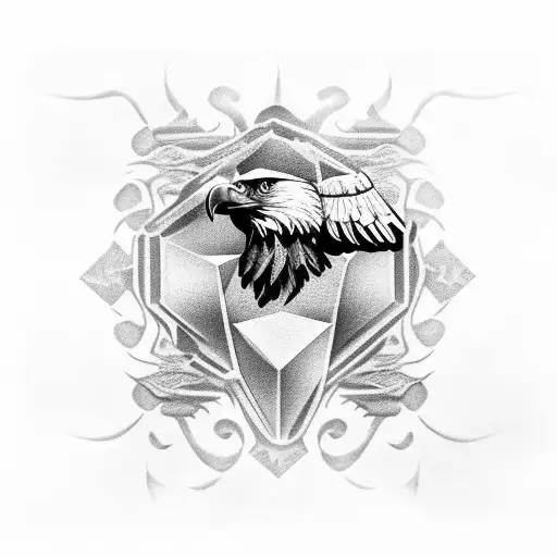 Eagle Skull Rose Money tattoo design idea