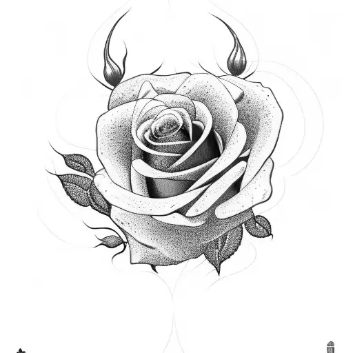 attractive woman with roses tattoo design idea