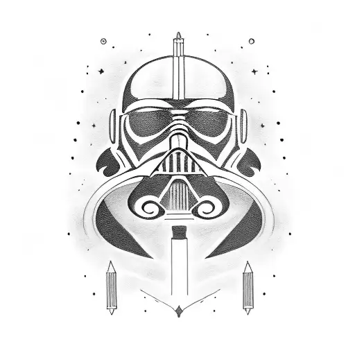 A blackwork tattoo of a lightsaber with the quote 'The Force will be with you, always' tattoo design idea