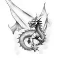 Neptune rides a dragon tattoo design idea