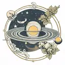 saturn planets of lessons and hardships as anime  astrology adhd late starter tattoo design idea