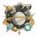 saturn planets of lessons and hardships as anime  astrology adhd late starter tattoo design idea