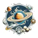 saturn planets of lessons and hardships as anime  astrology adhd late starter tattoo design idea