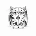 2 cats snuggling in yin yang position tattoo design idea
